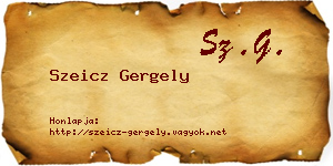 Szeicz Gergely névjegykártya